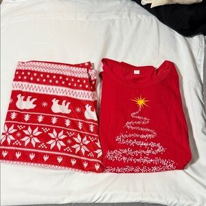 Red Christmas Tree Graphic Pajama set
